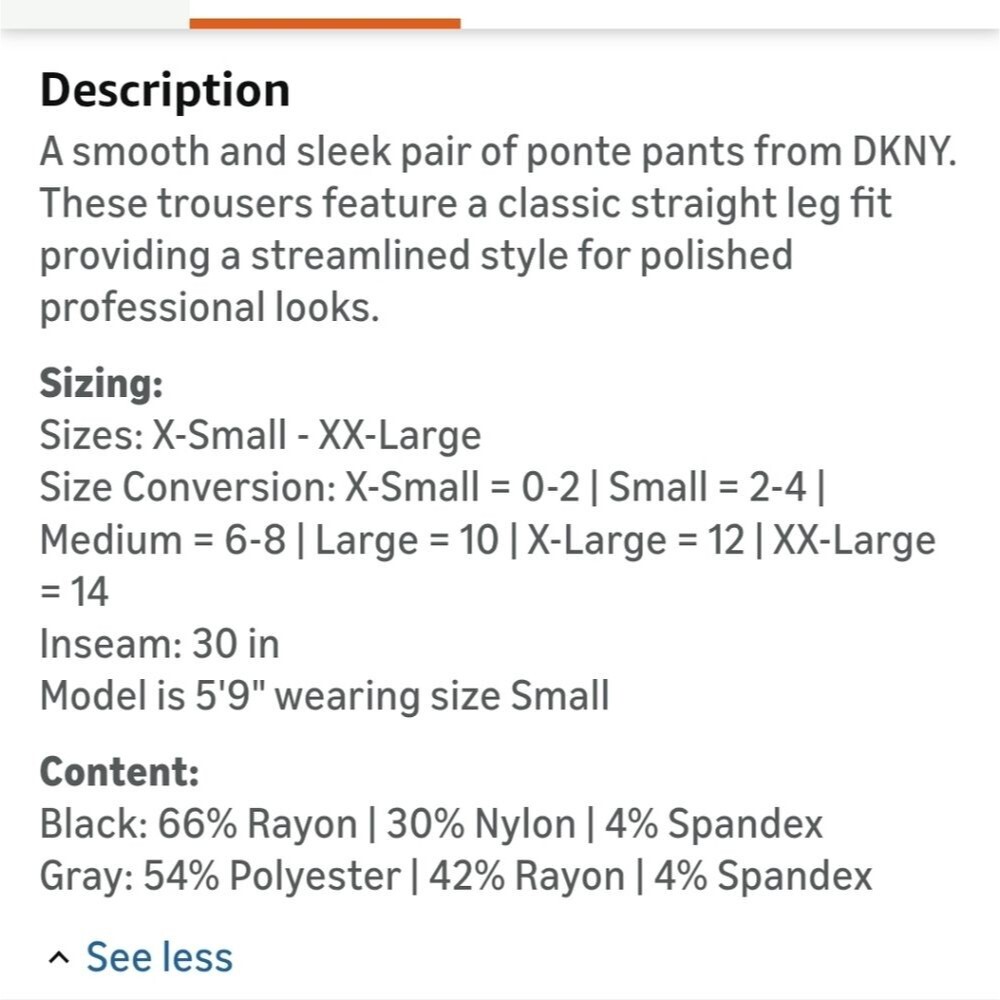 DKNY M 6-8 Dark Gray High Waist Dress Pants Straight Leg Ponte Office Cd-1731 - Picture 5 of 15